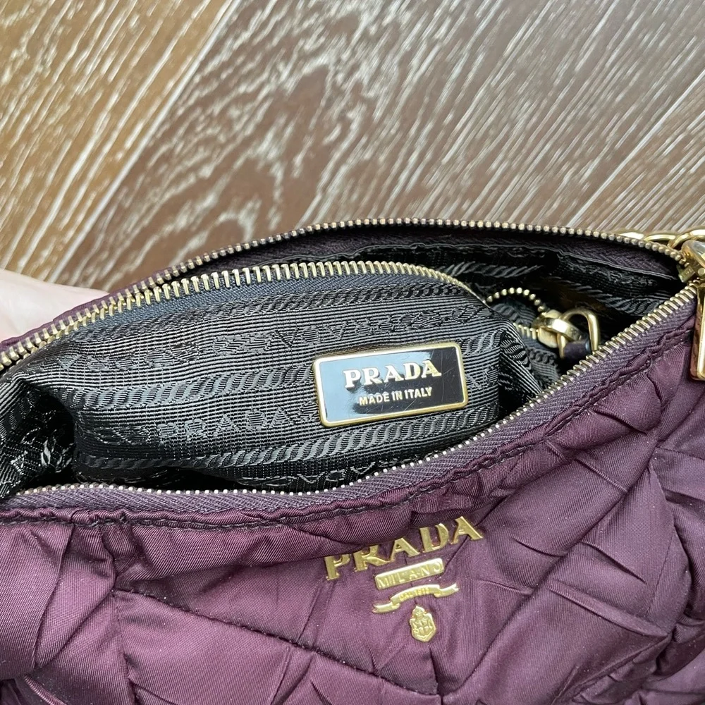 PRADA Eggplant Purple handle bag nylon - Picture 9 of 10